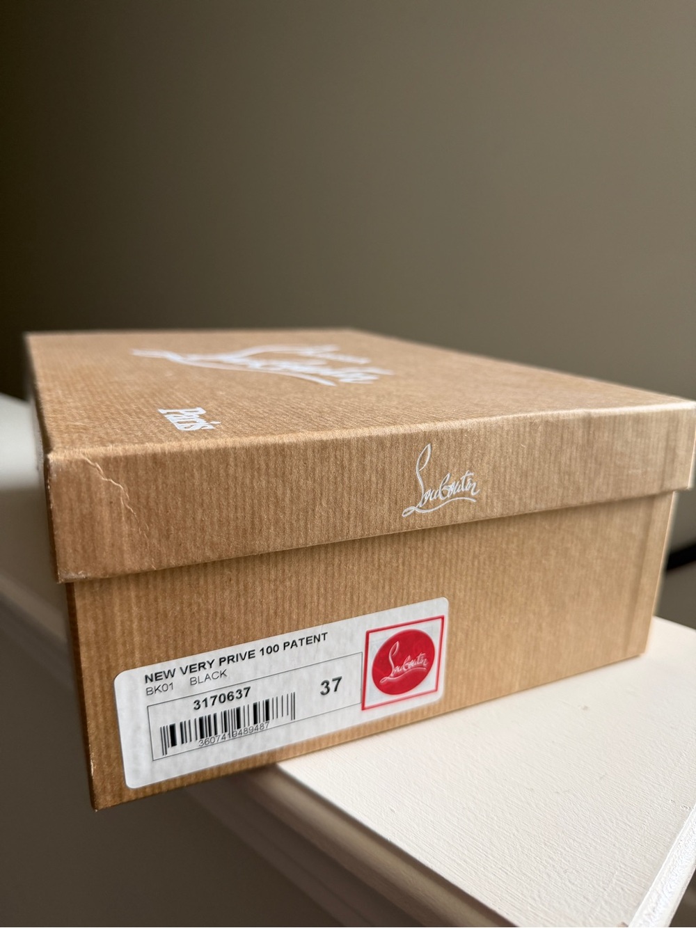 Christian Louboutin Very New Prive Peep-Toe Pumps - Patent Black Leather - Picture 5 of 5